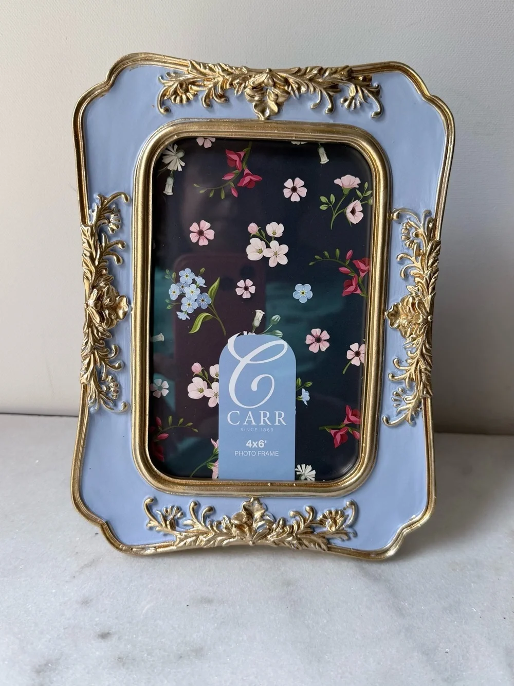 Lavender and Gold Ornate Photo Frame 4”x6” photo